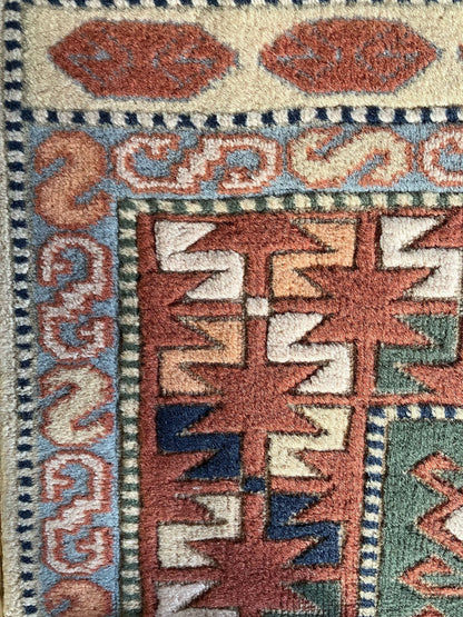 Handmade Vintage Turkish Medium Rug 4'2" X 7'4"
