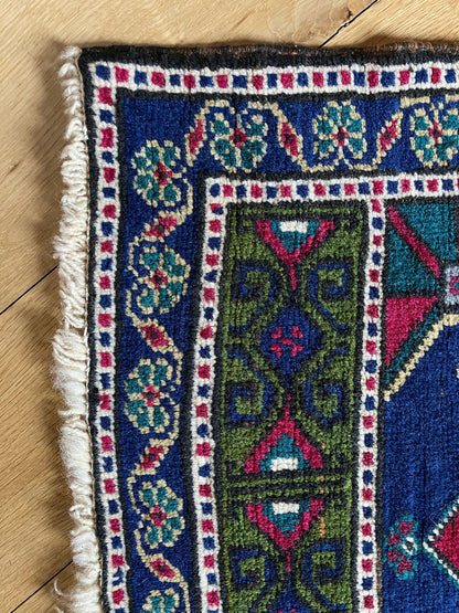 Handmade Vintage Turkish Entryway Rug 1'9" X 3'10"