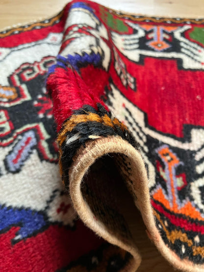 Handmade Vintage Turkish Entryway Rug 1'6" X 3'