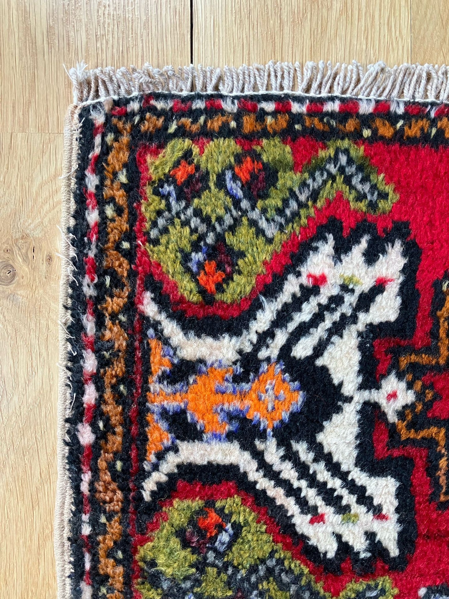 Handmade Vintage Turkish Entryway Rug 1'9" X 3'3"