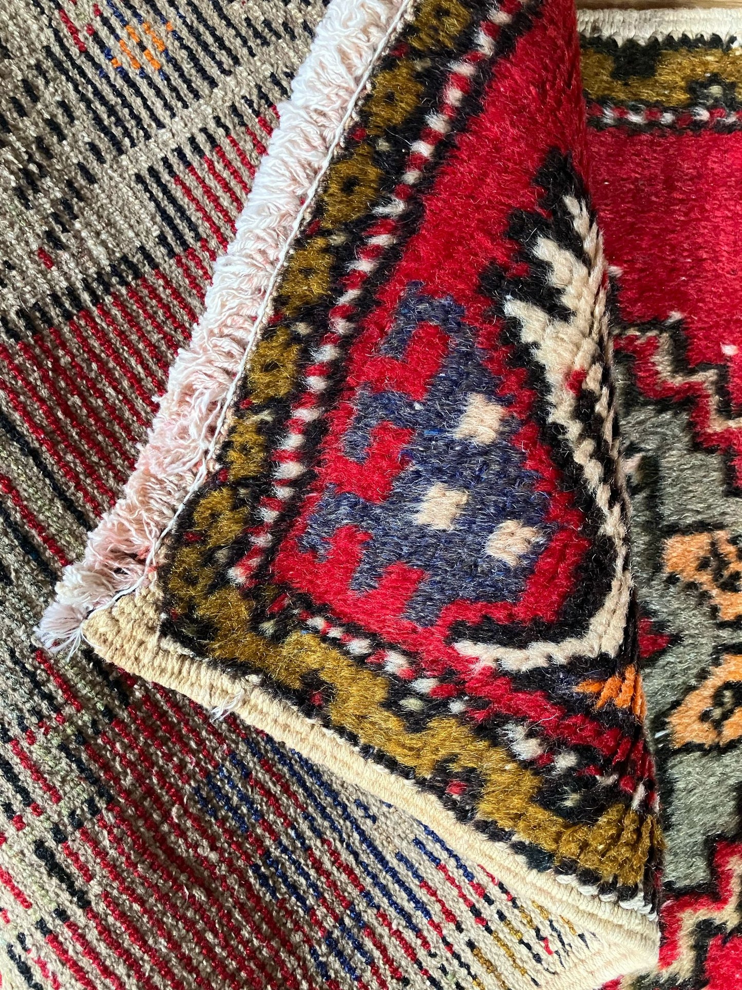 Handmade Vintage Turkish Entryway Rug 1'8" X 3'3"