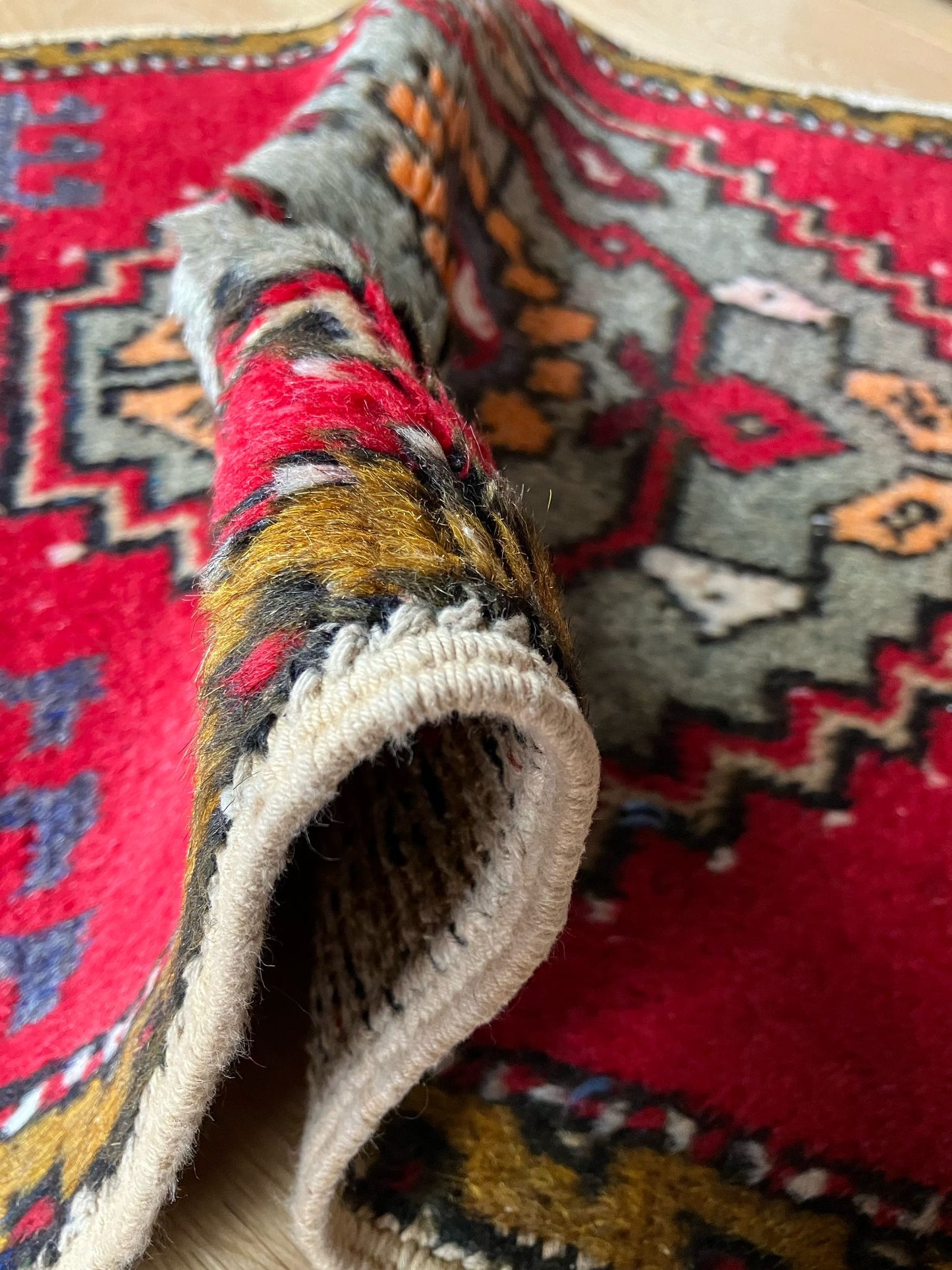Handmade Vintage Turkish Entryway Rug 1'8" X 3'3"