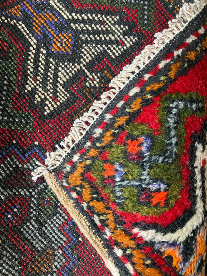 Handmade Vintage Turkish Entryway Rug 1'9" X 3'1"