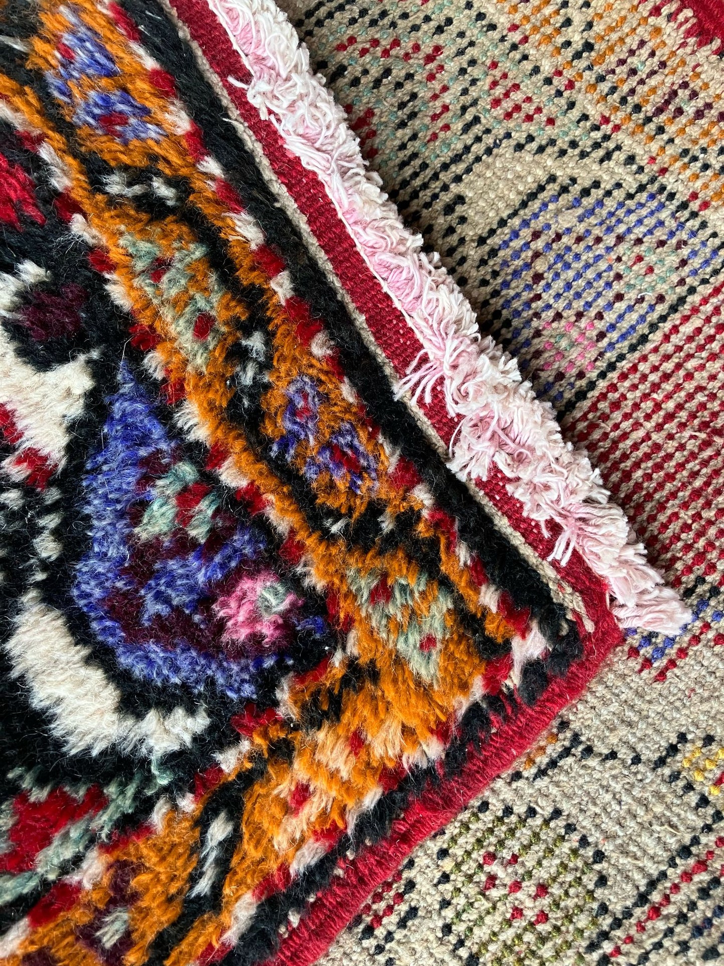 Handmade Vintage Turkish Entryway Rug 1'8" X 3'7"